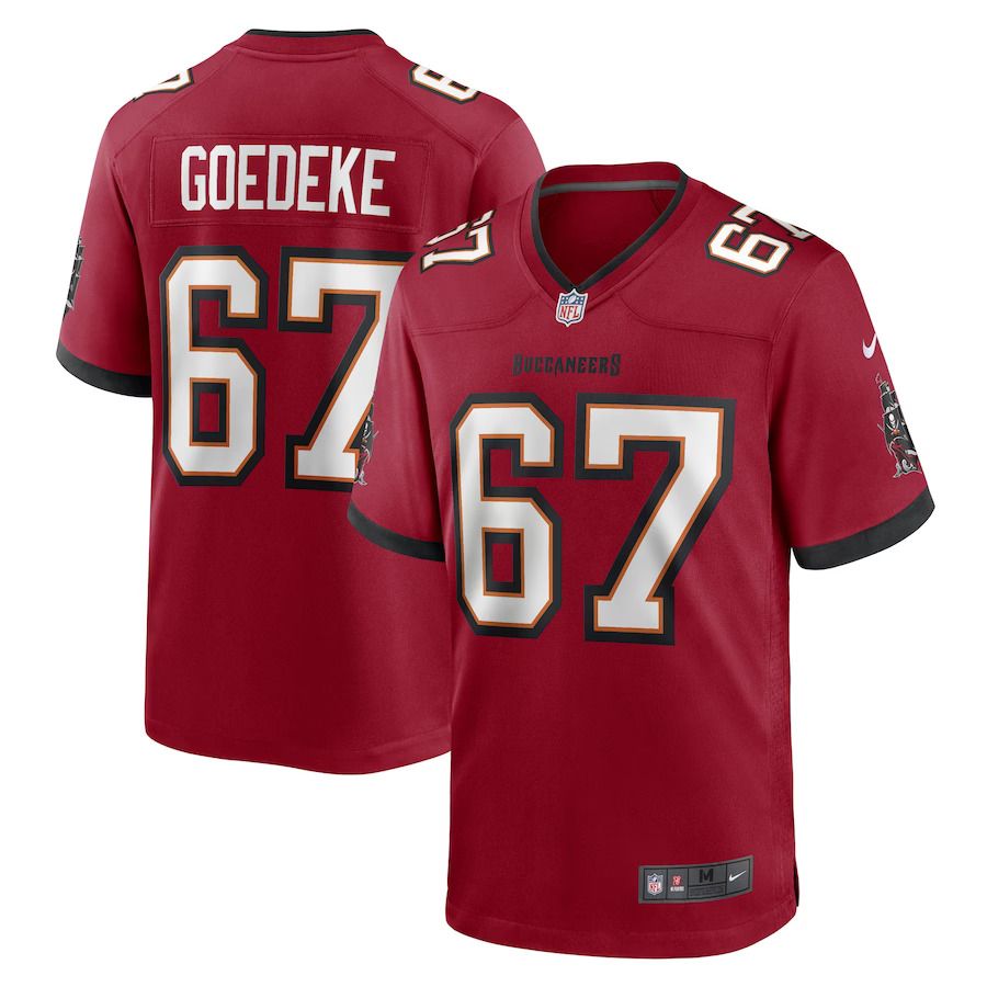 Men Tampa Bay Buccaneers #67 Luke Goedeke Nike Red Game Player NFL Jersey